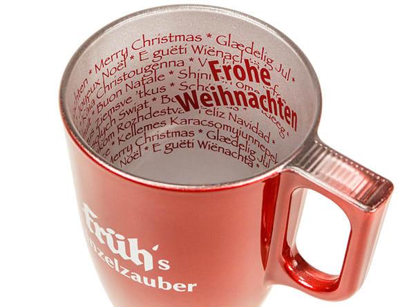 Trendige Glühweintasse als Werbegeschenk zu Weihnachten bedrucken